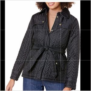 Big Chill NWT Black Detailing Quilted Jacket with Belt Size M